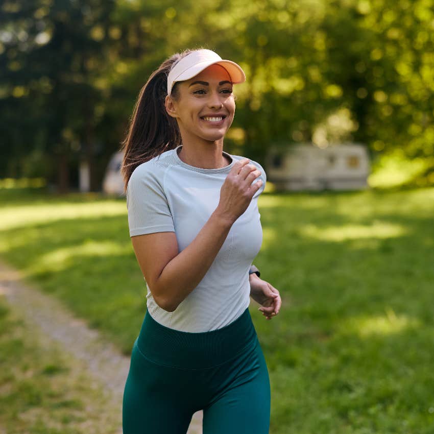 Woman exercising to change her life