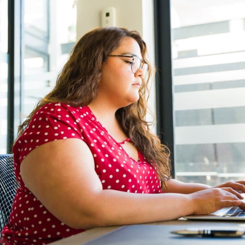 woman working at desk