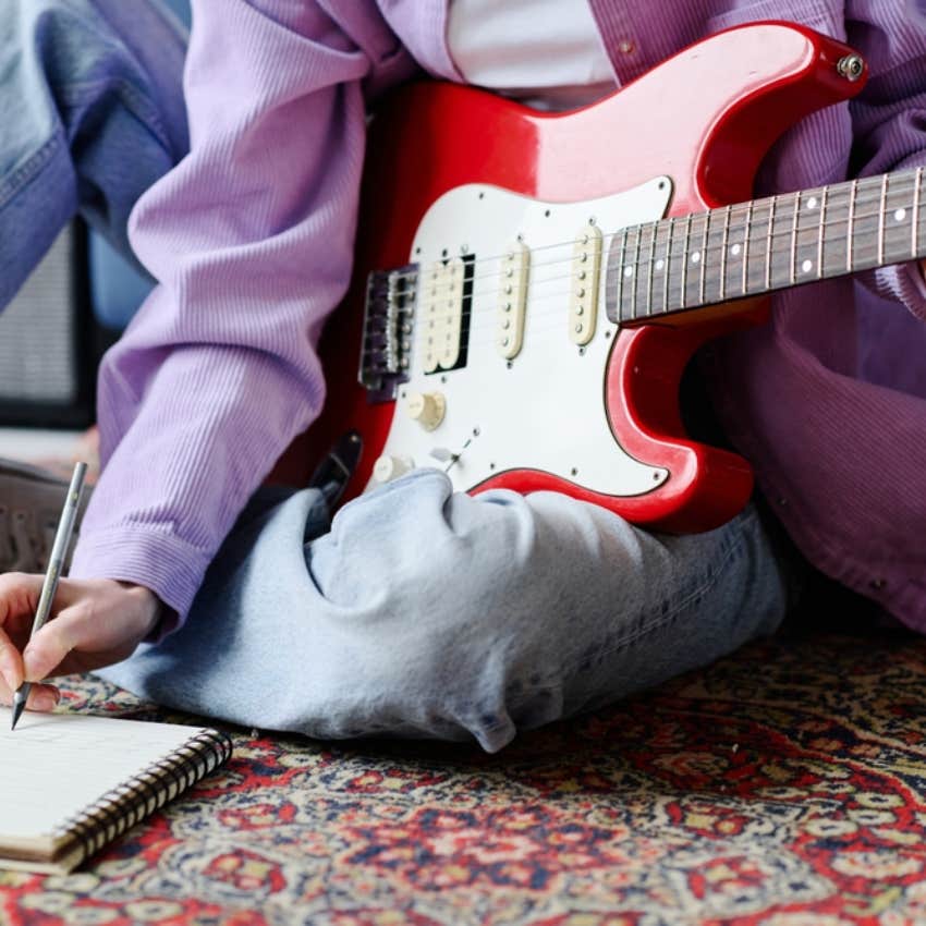 woman writing song 