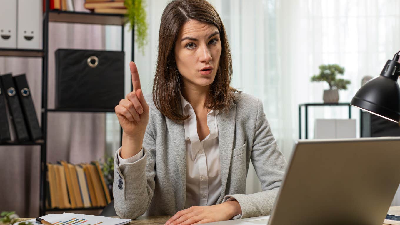 Worker setting a big boundary with her boss