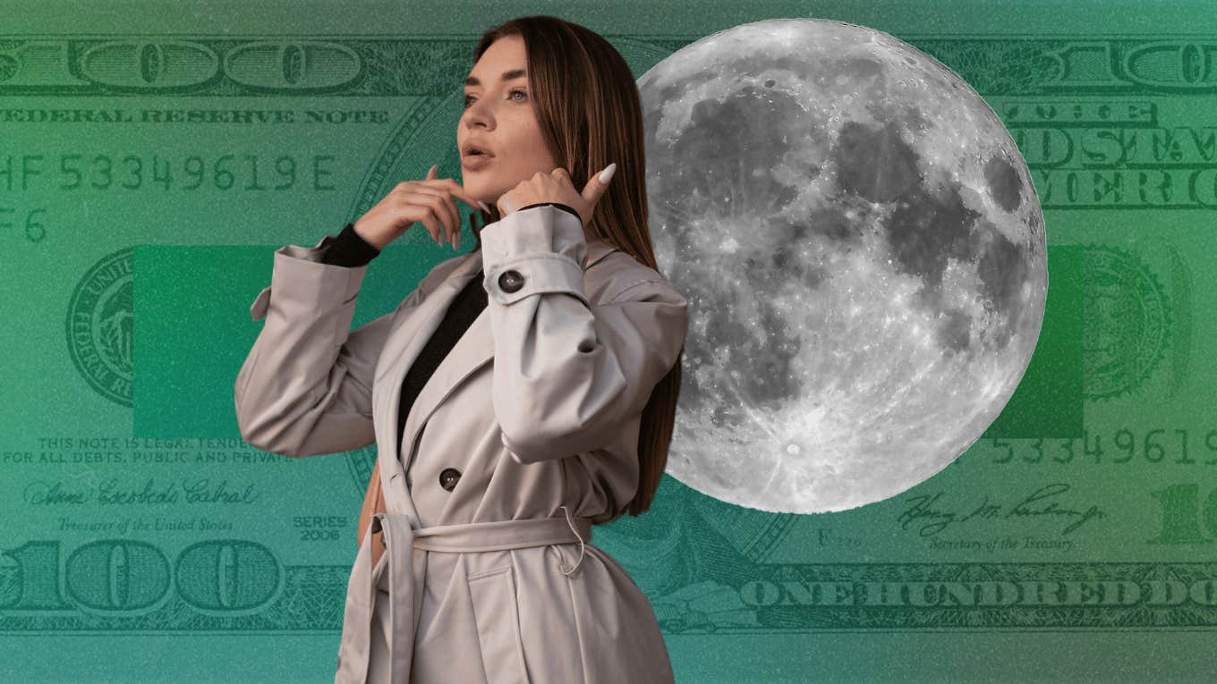 woman with zodiac sign having financial luck aries full moon october 17, 2024