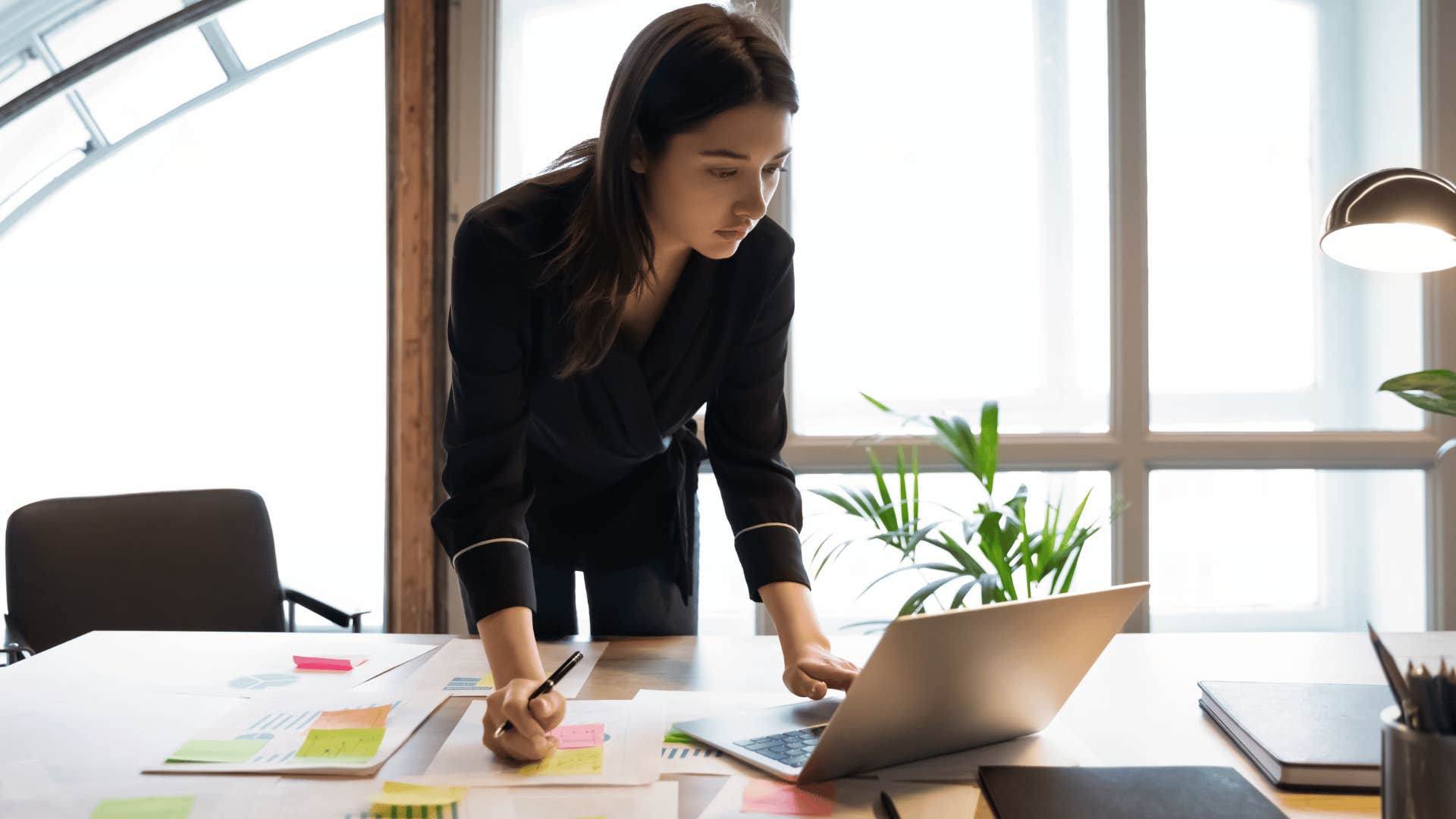 professional young woman planning for tasks