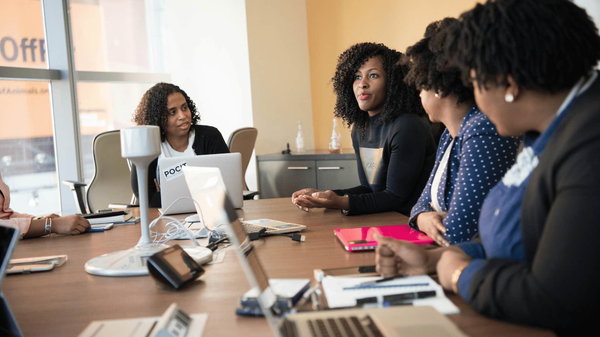 group women in a team meeting