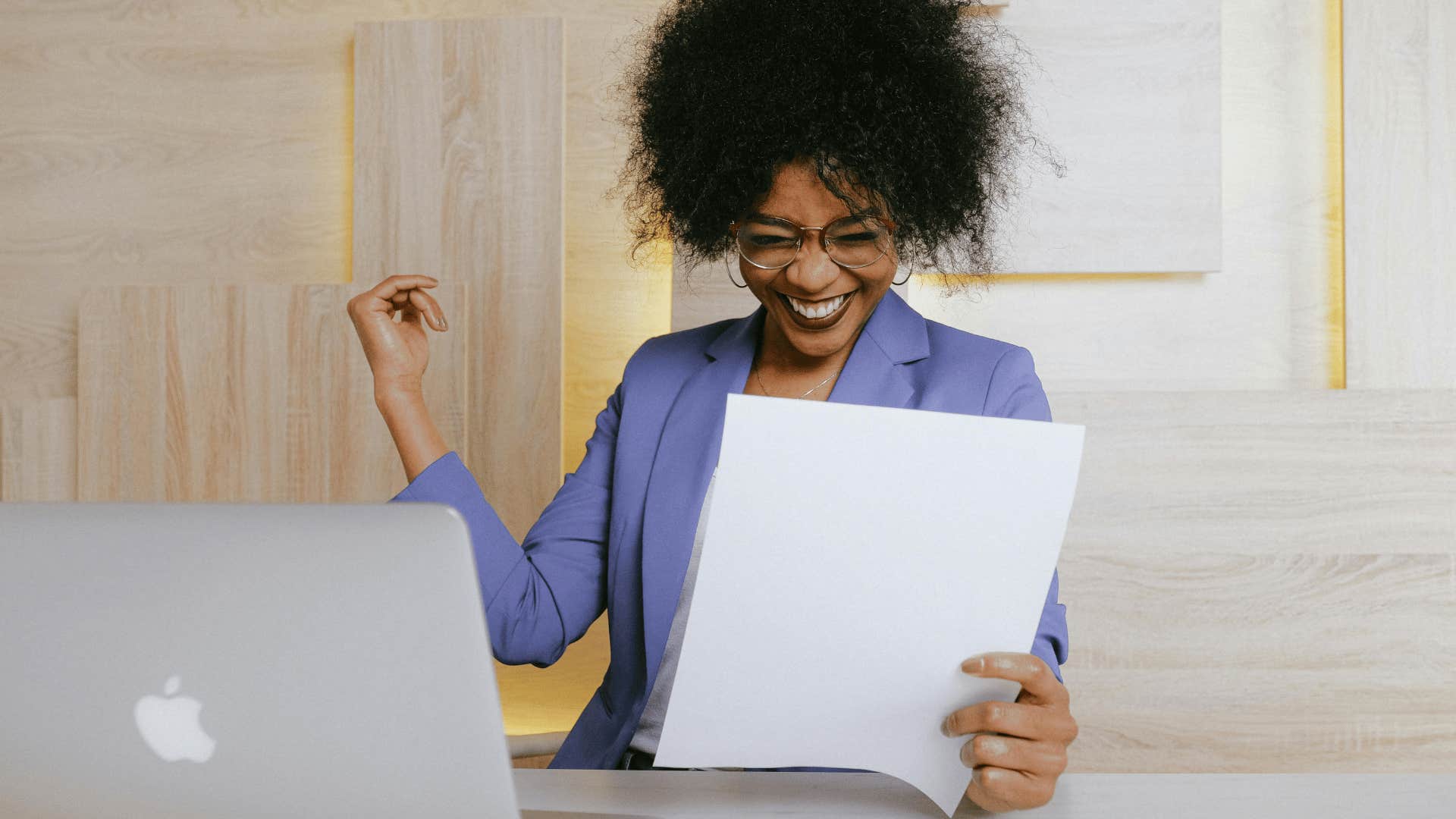 excited young professional woman