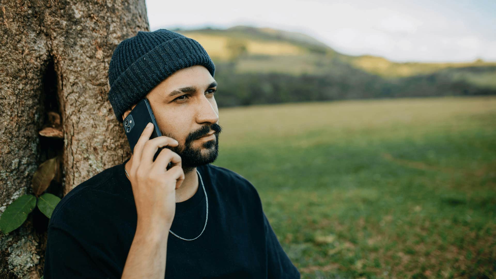 serious man talking on the phone