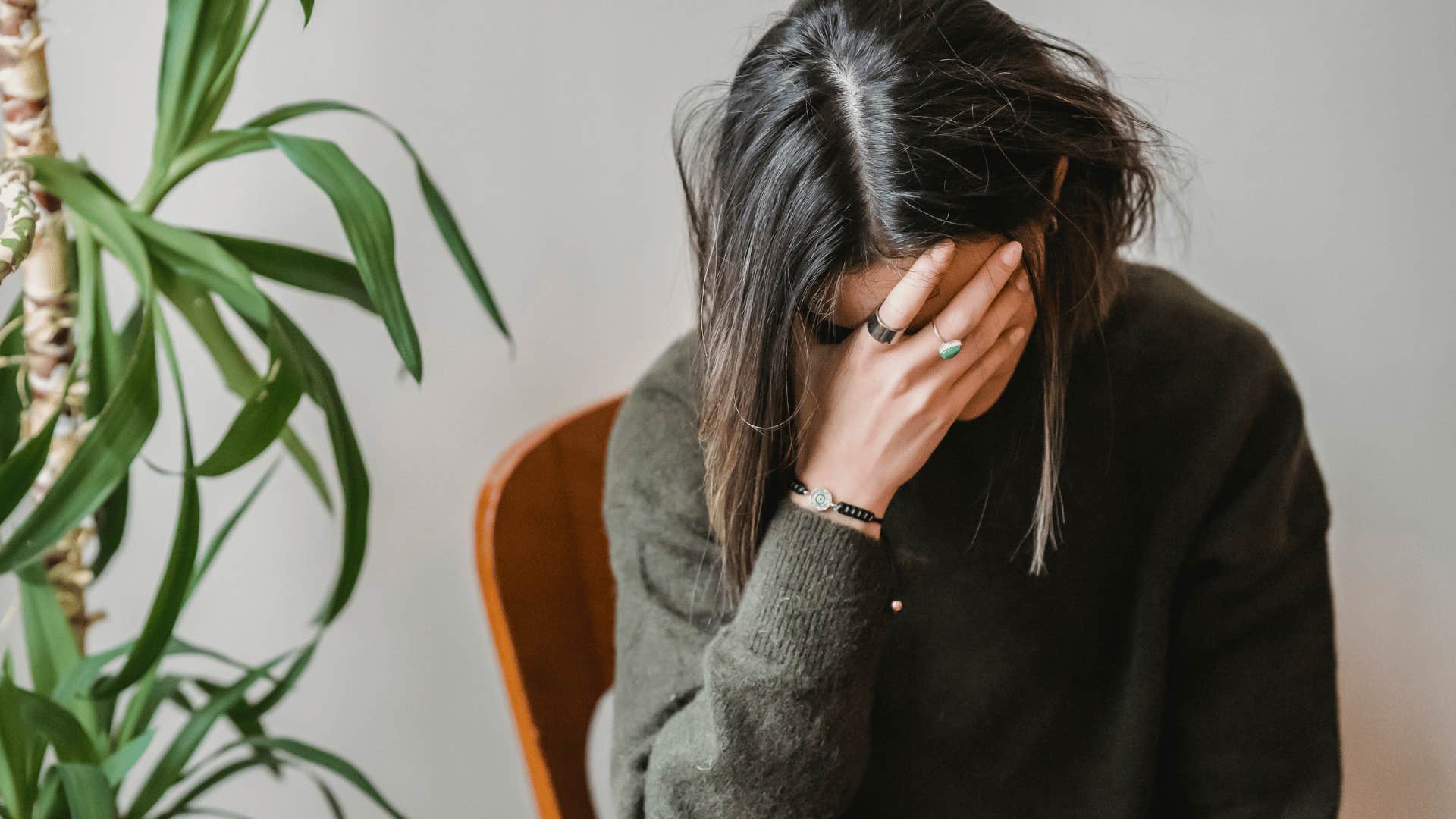 woman upset by awkward silence