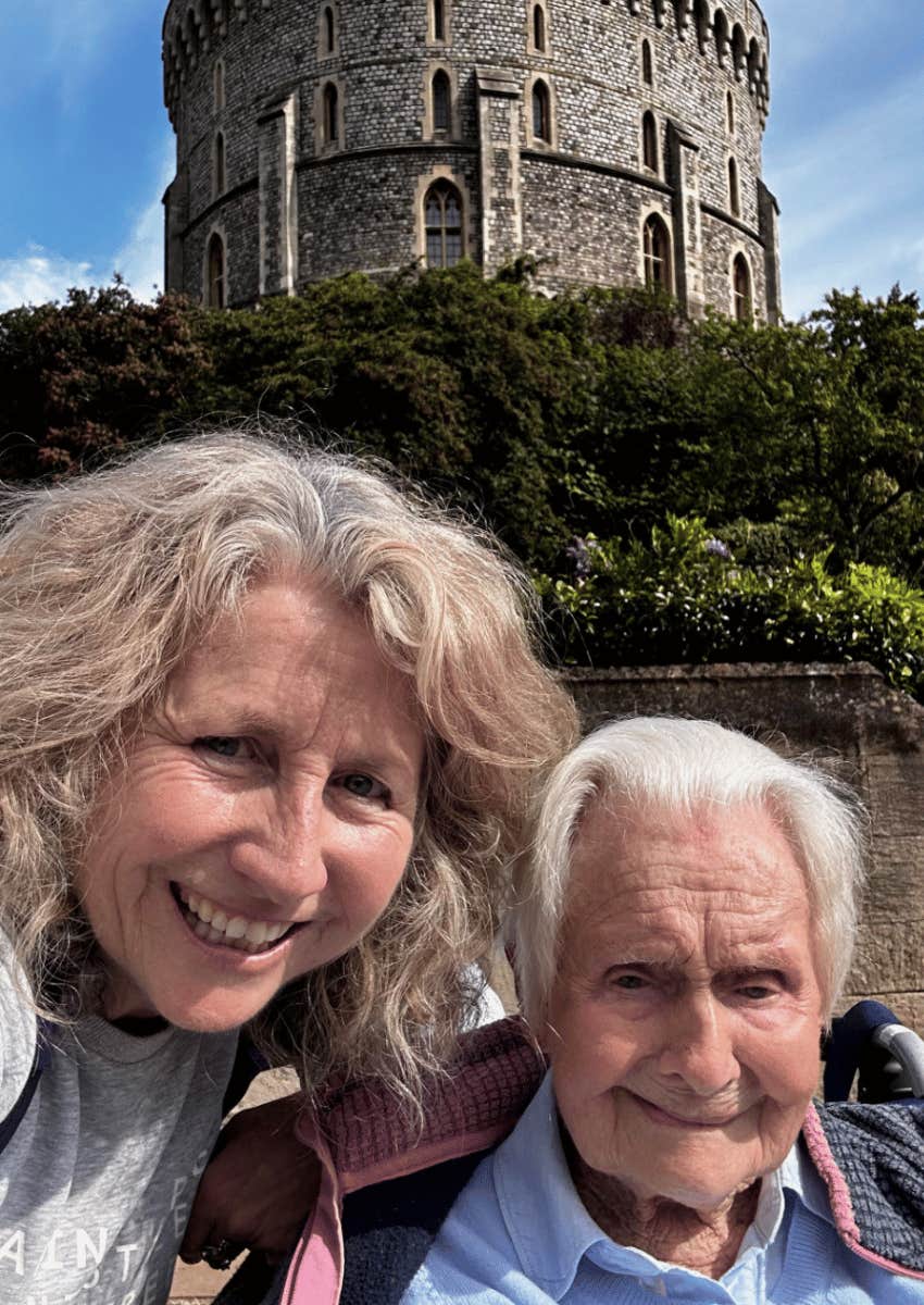 author posing with her mother