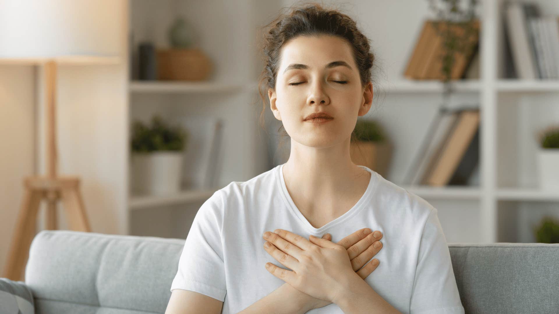 woman meditating