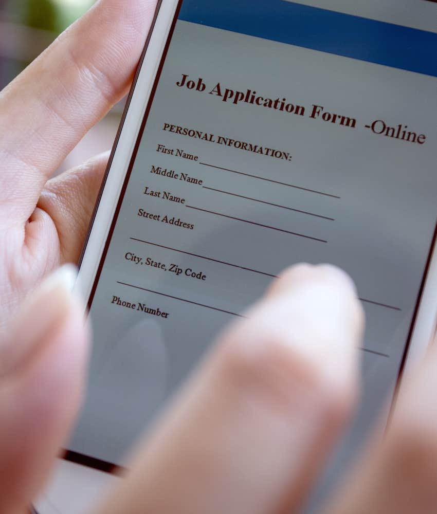 filling out online job application