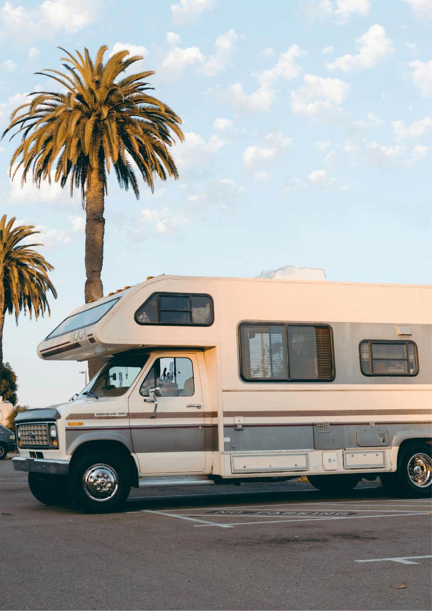 camper van in a parking lot