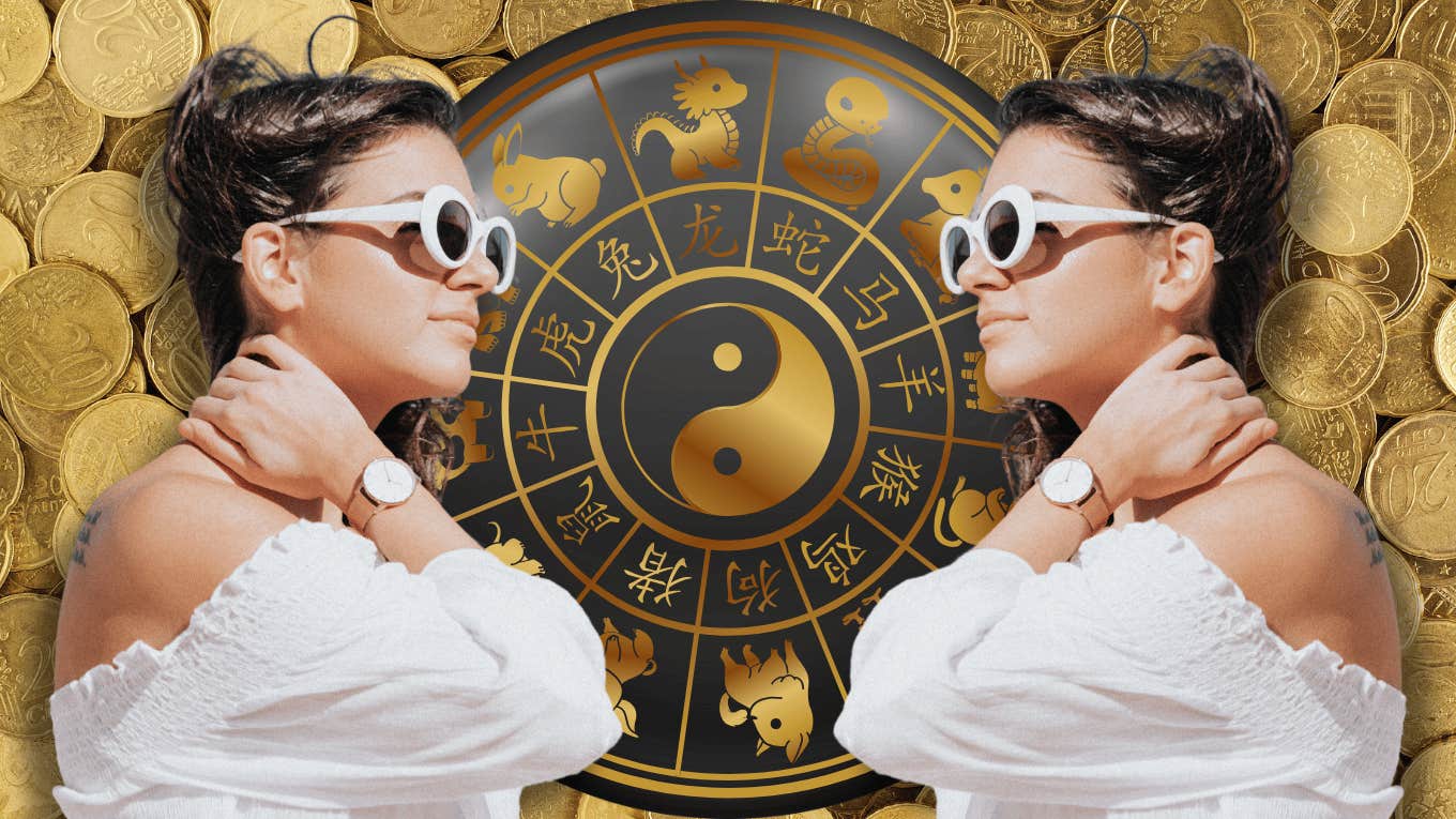 woman gold coins and chinese zodiac signs getting help with finances november 4-10, 2024