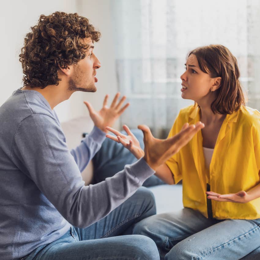 Couple in miserable relationship fighting