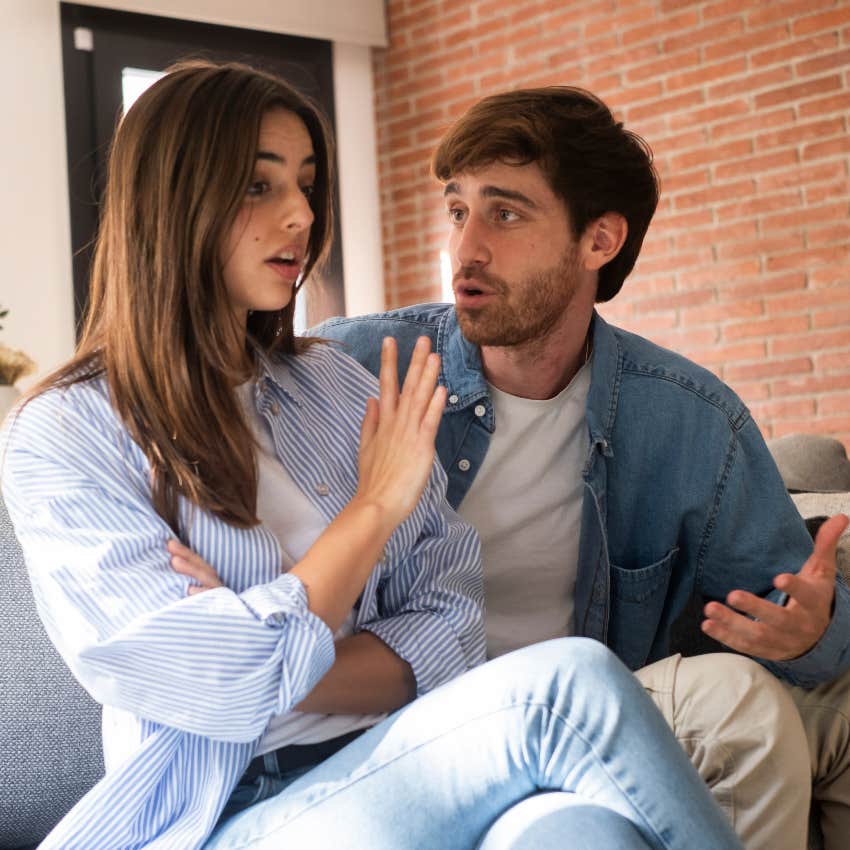 Couple fighting in an unhealthy way