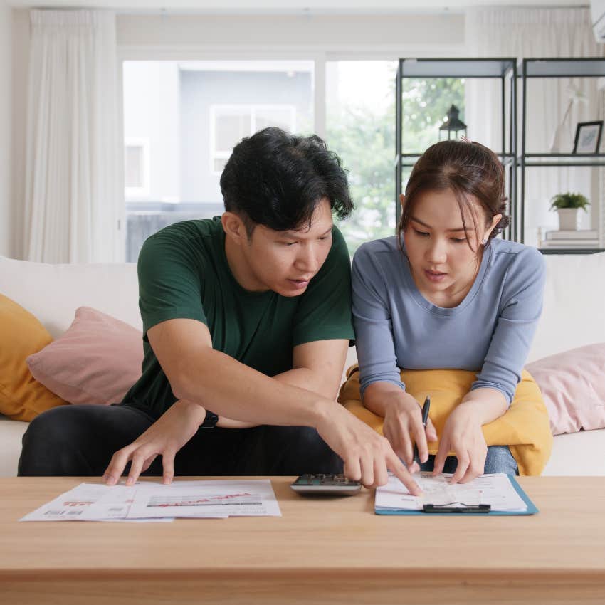 Husband and wife stressed about finances