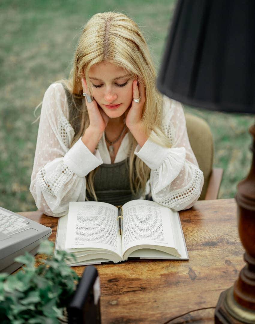 woman reading nonfiction to transform life