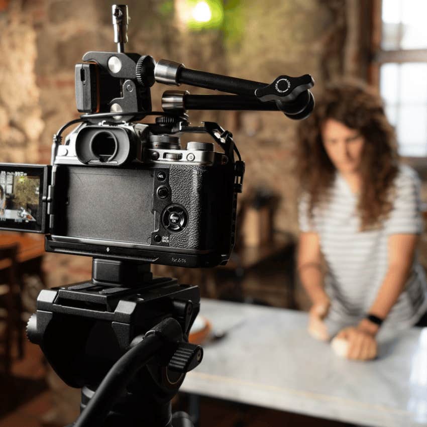 eva making a cooking video