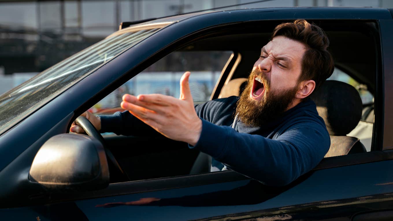 Man with road rage