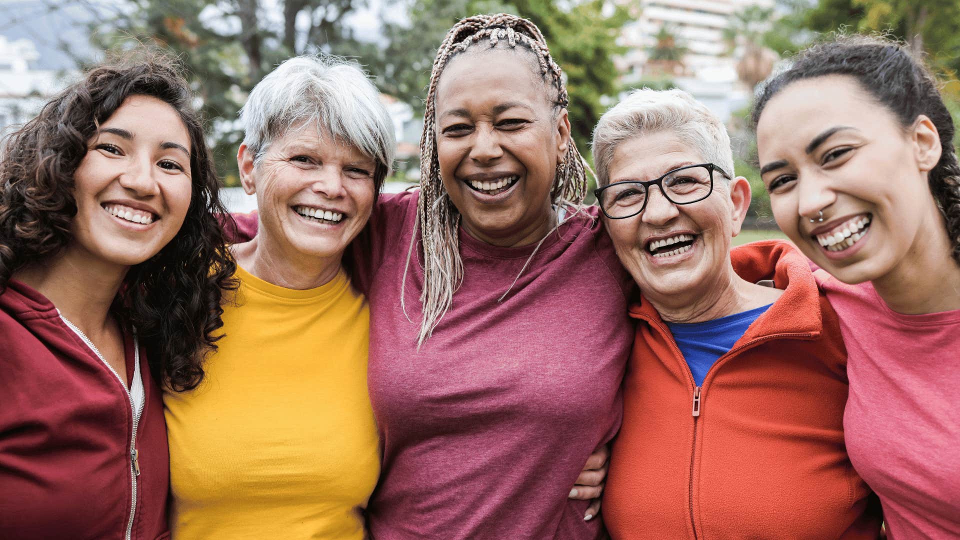 woman smiling together