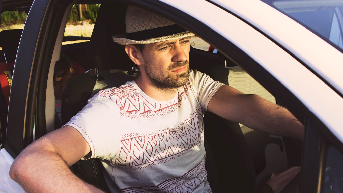 Man waiting for a car wash, and experiencing a life changing moment. 