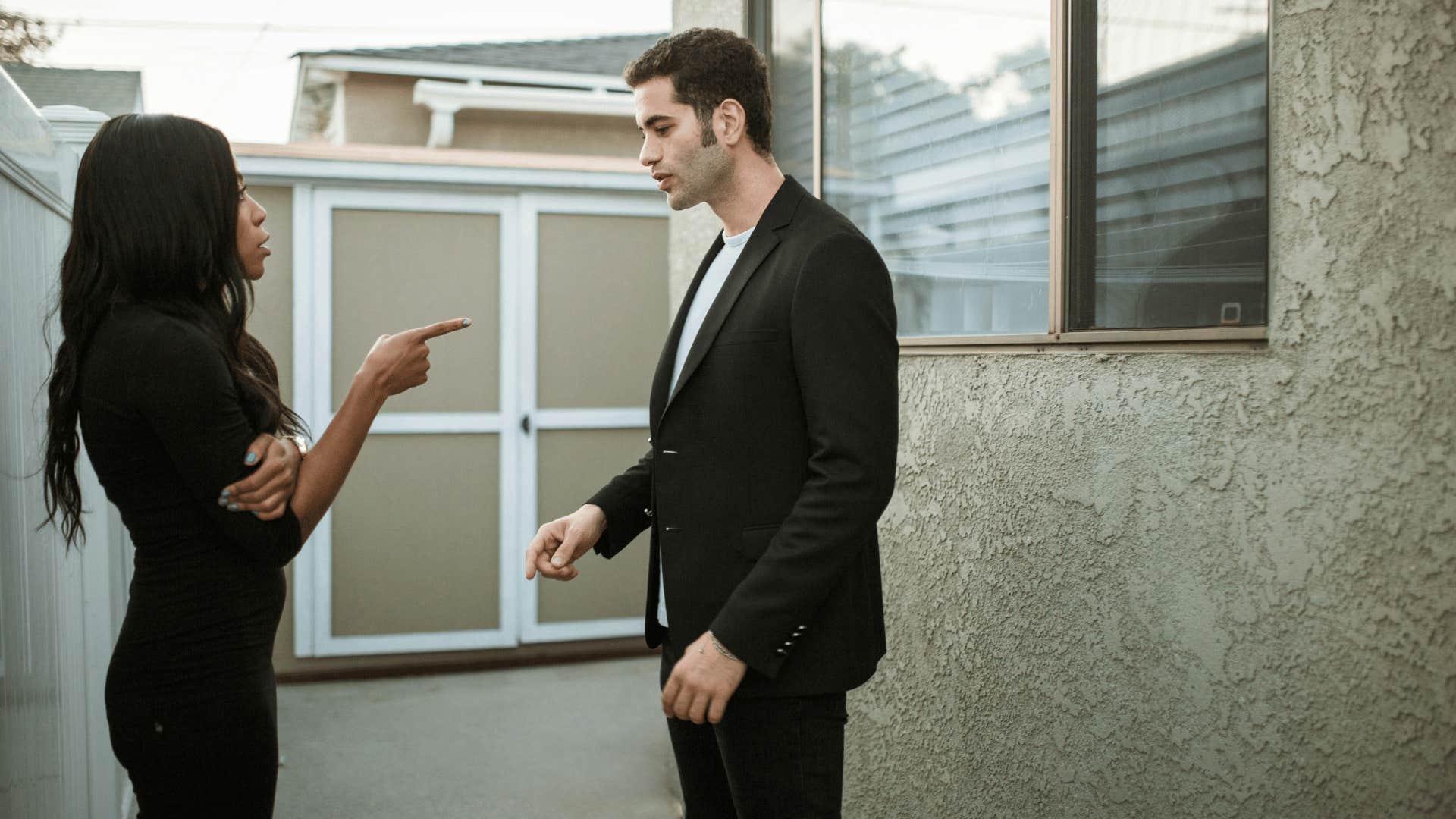 man and woman fighting