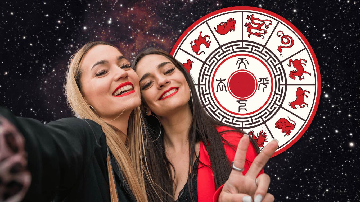 two smiling women with chinese zodiac signs luckiest day december 2024 