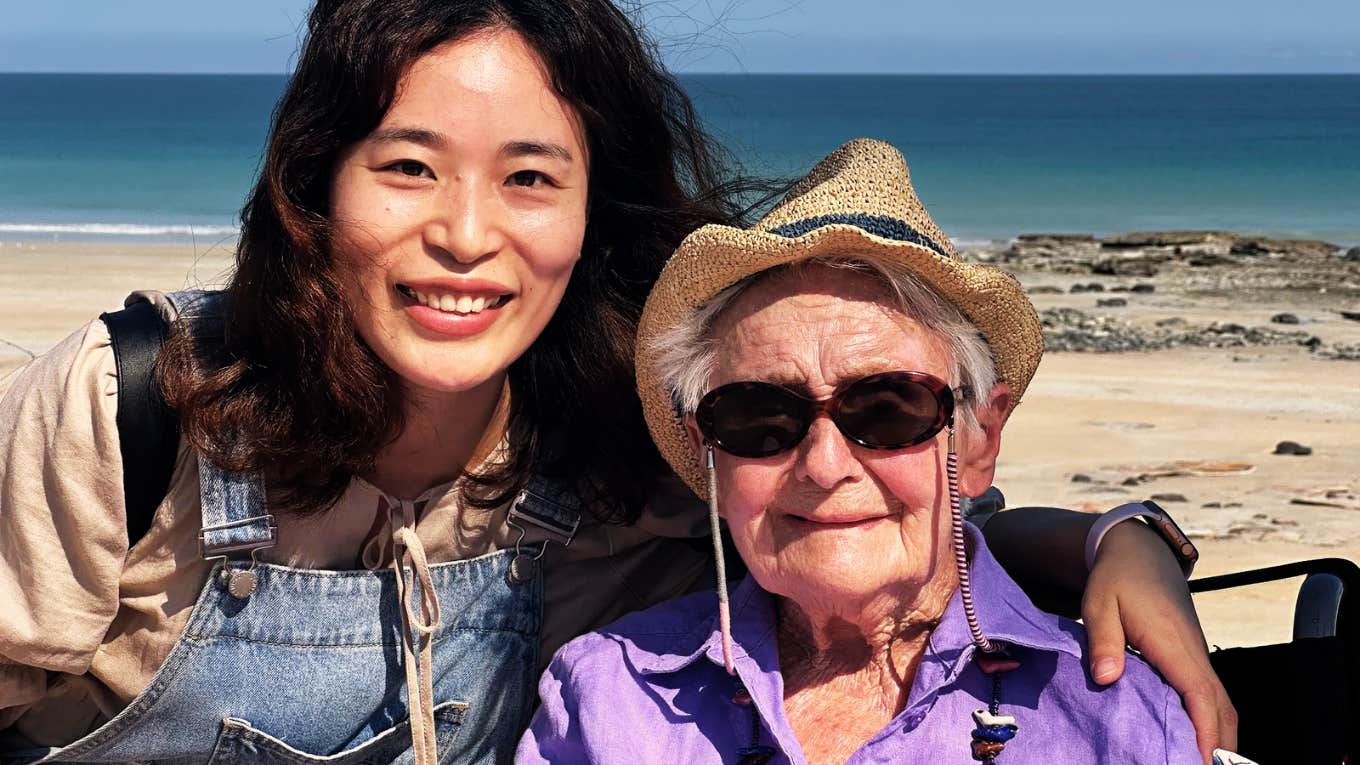 Author and her mother on their travels.