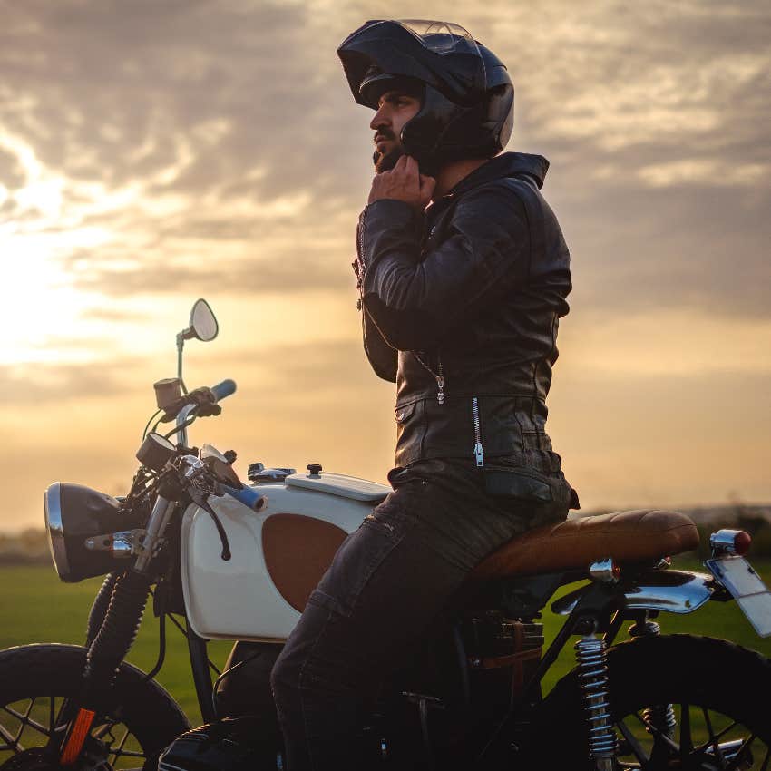 Unfaithful French chef on motorcycle