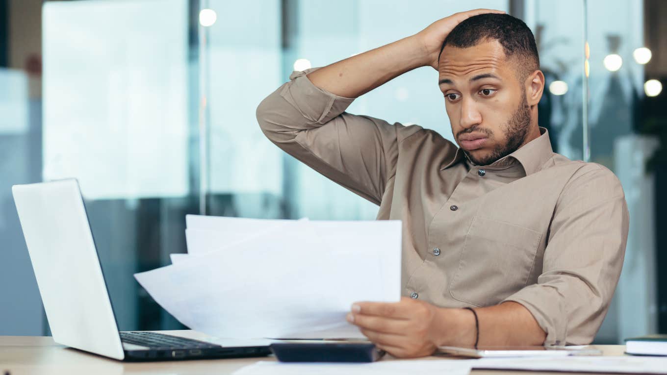 Employee reading incomprehensible letter posted by Missouri manager