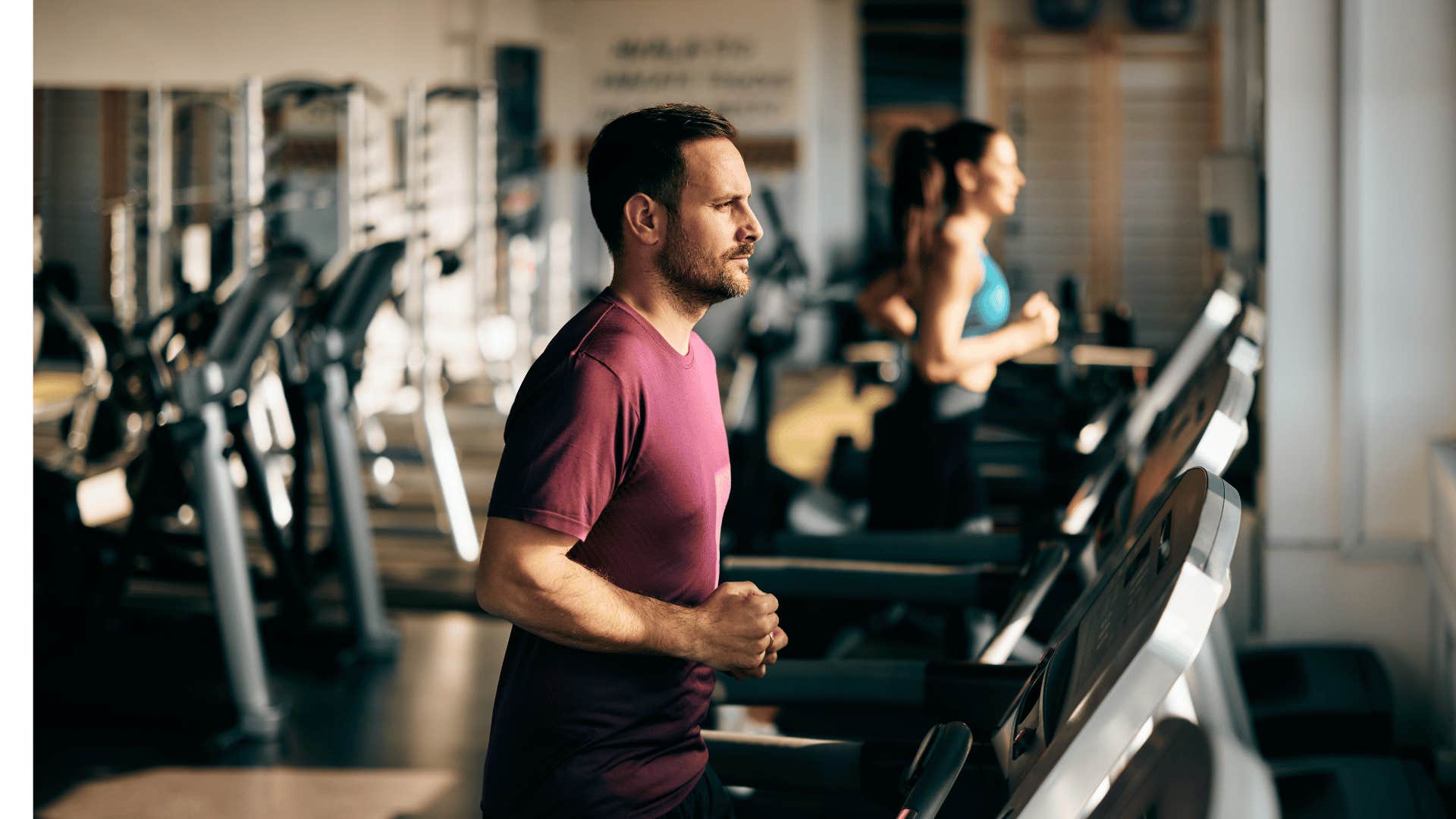 Man on treadmill at gym