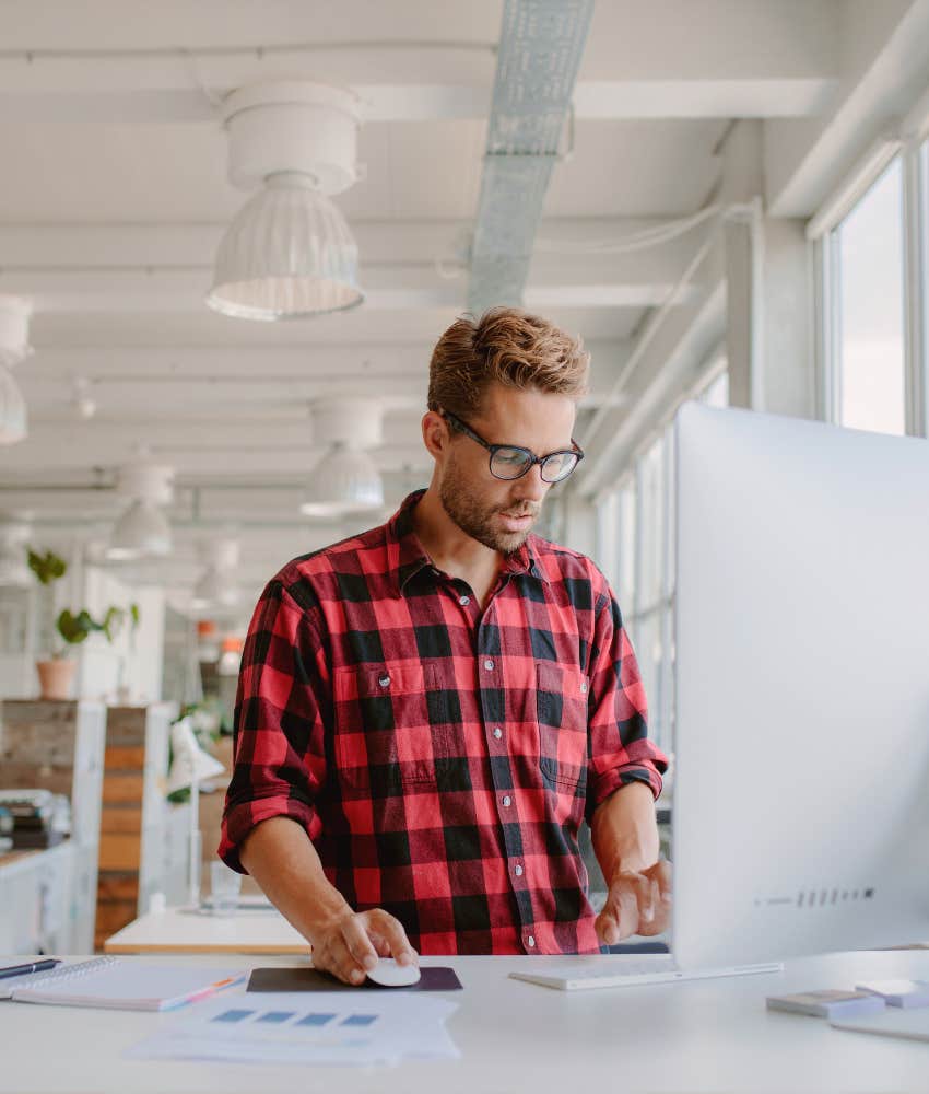 employee working on computer