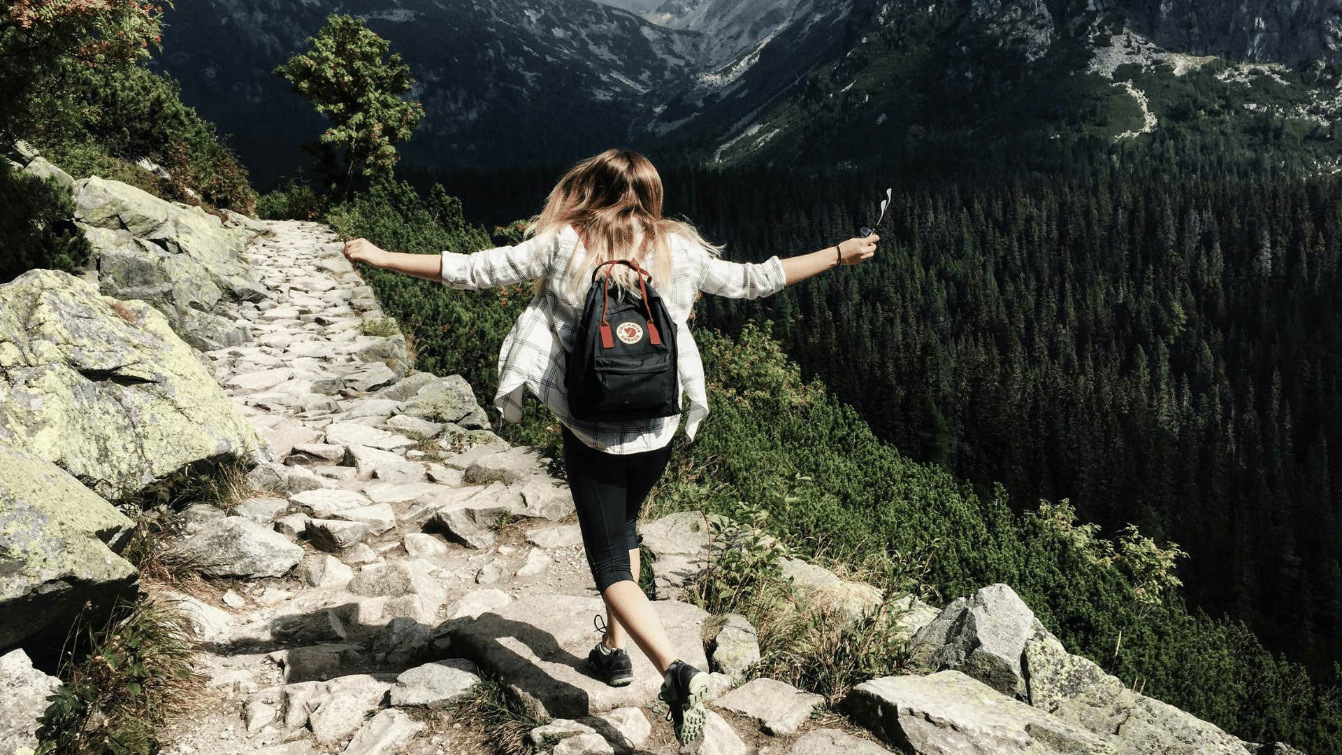 woman on a hike