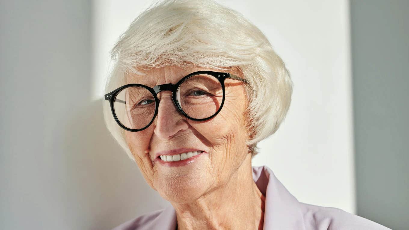 older woman smiling