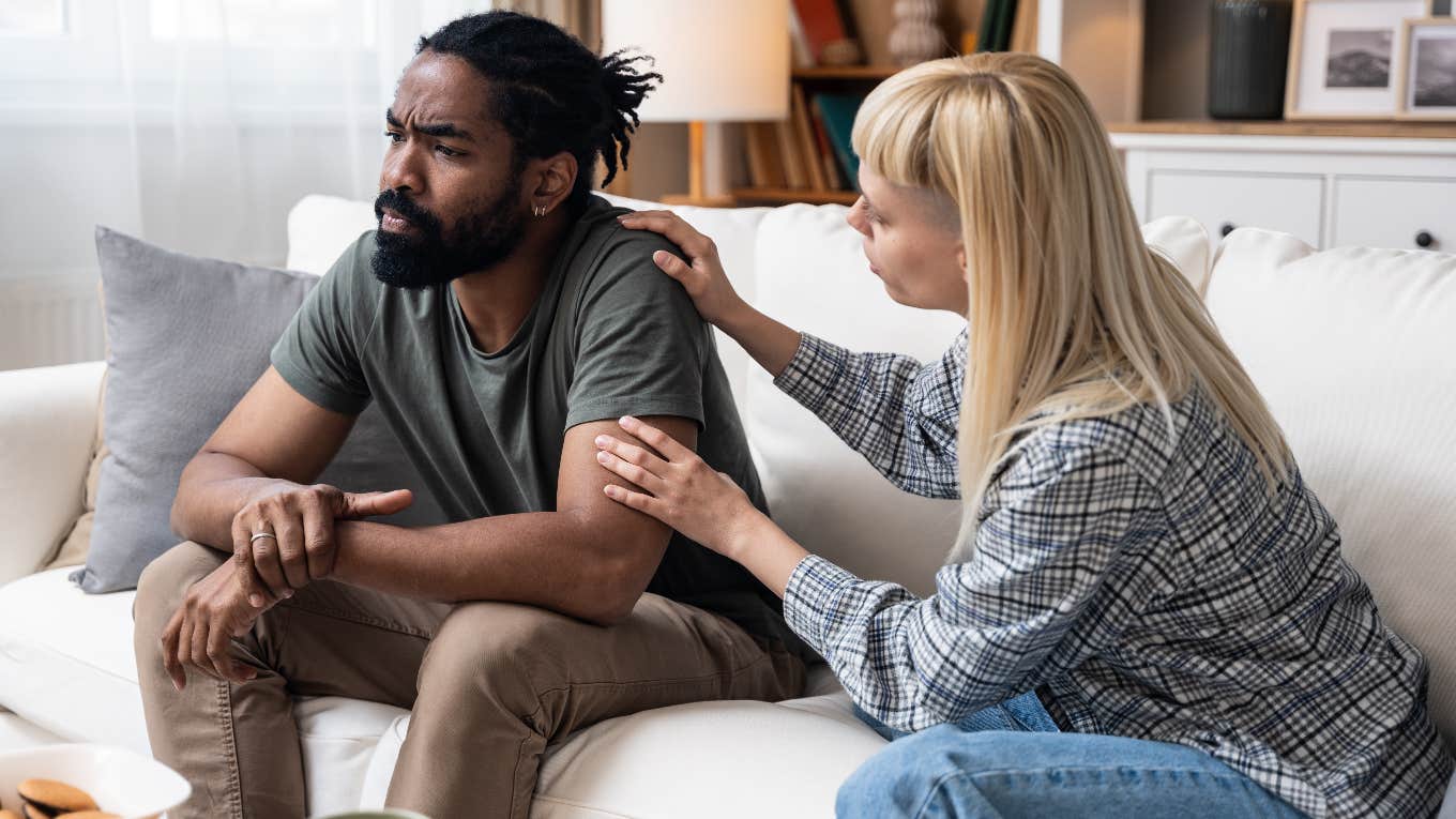 Man in relationship emotionally fading away