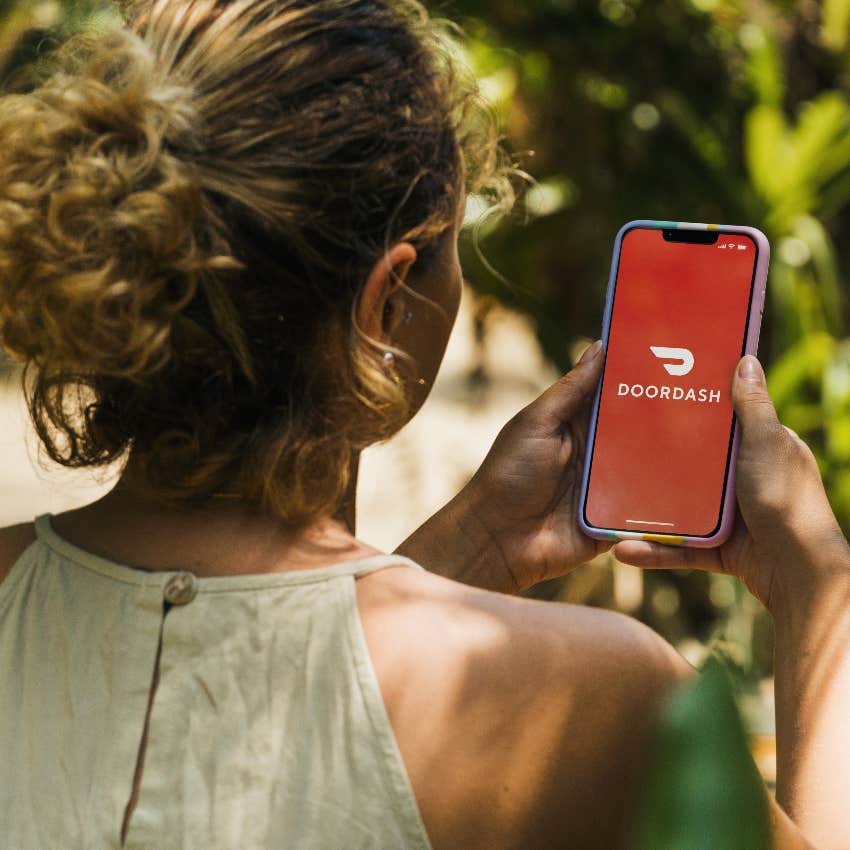 Woman ordering DoorDash