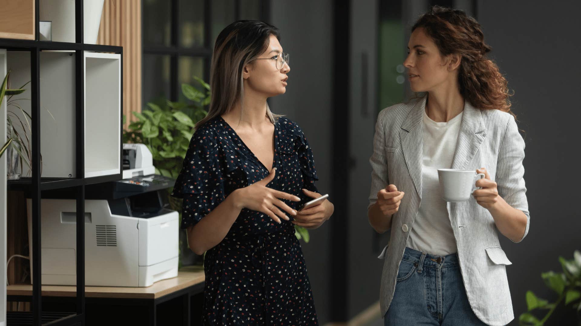 two women talking 