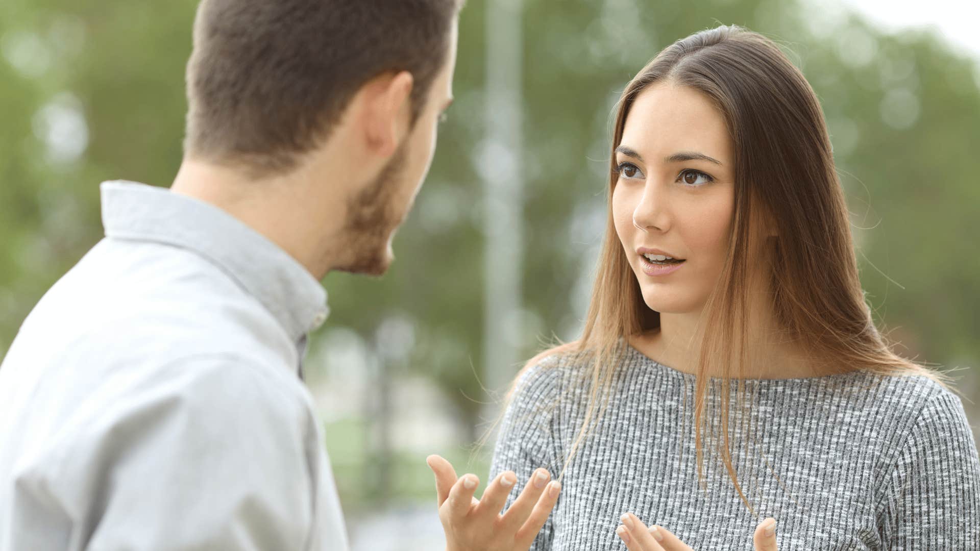 couple arguing outside