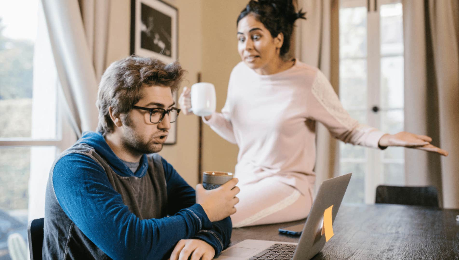 toxic woman yelling at husband