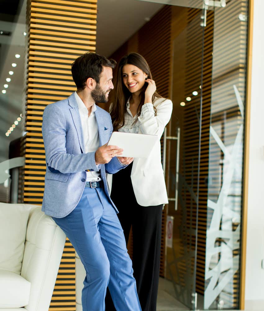 couple in an office romance