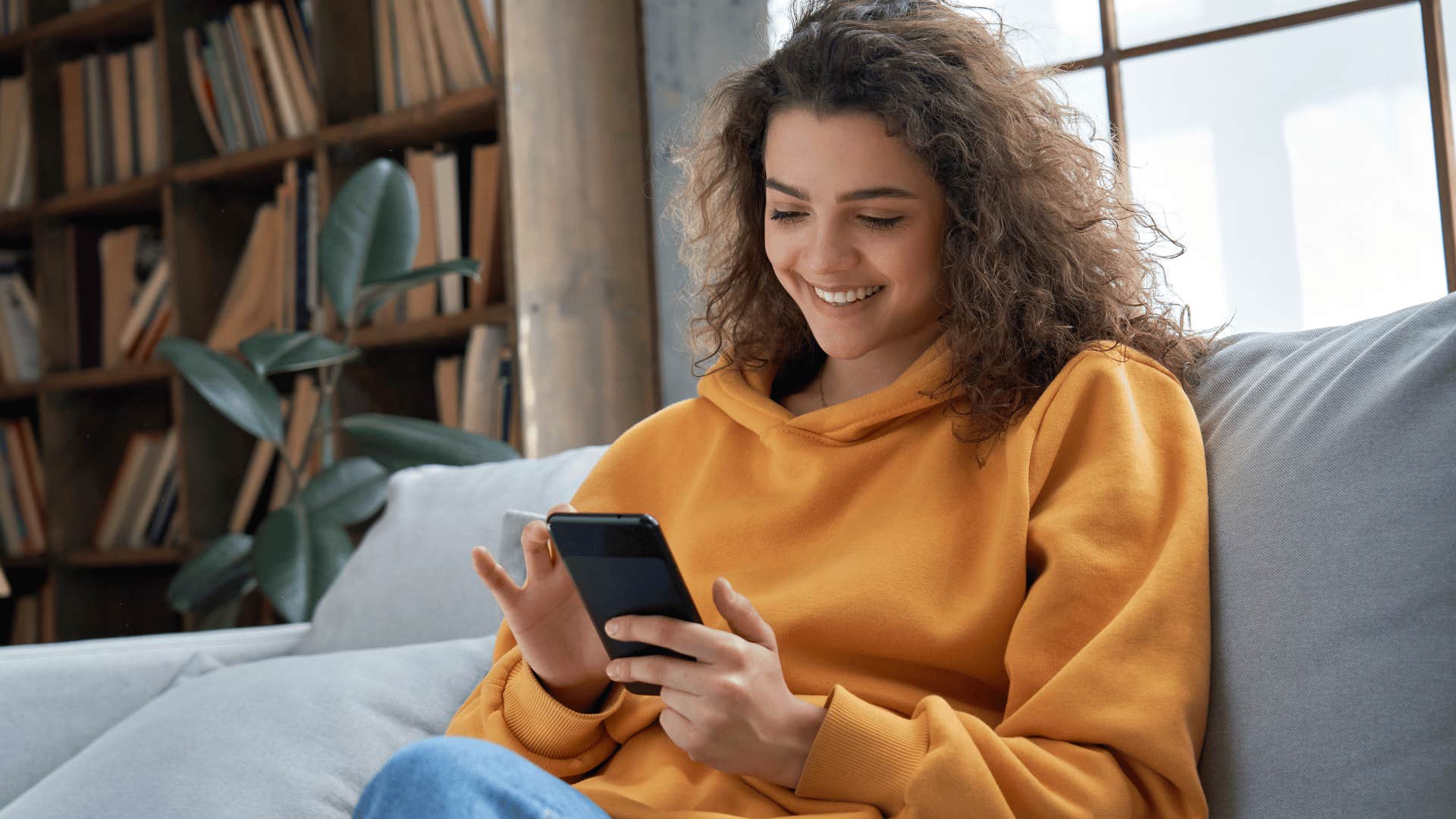 teen girl on phone