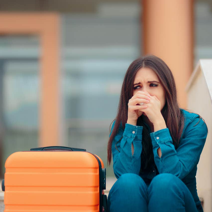 Woman leaving her unfaithful French husband