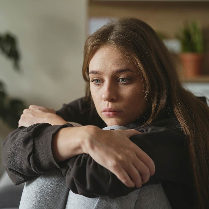 Woman suffering because she values fairness and justice