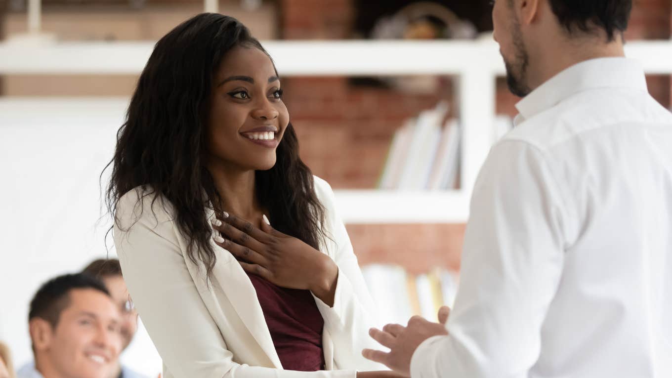 Most respected woman repeats a simple sentence daily.