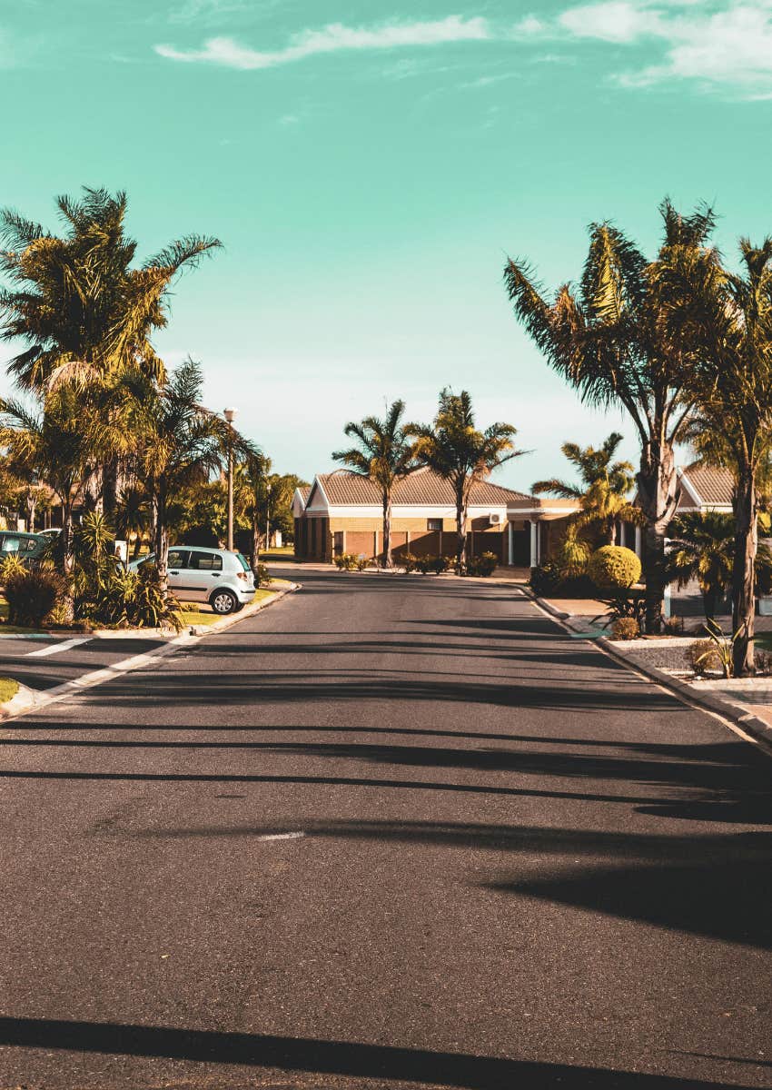 street view of a suburban neighborhood