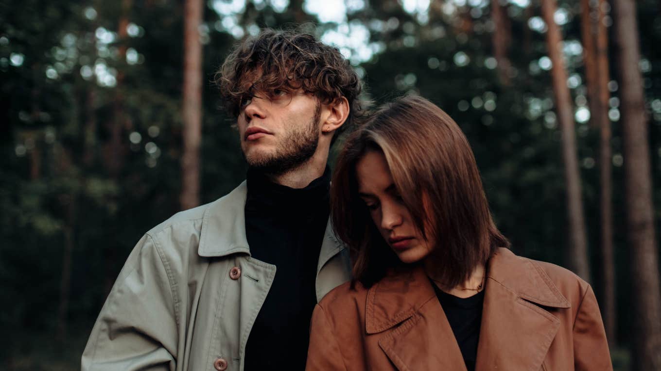 mystical couple in the forest