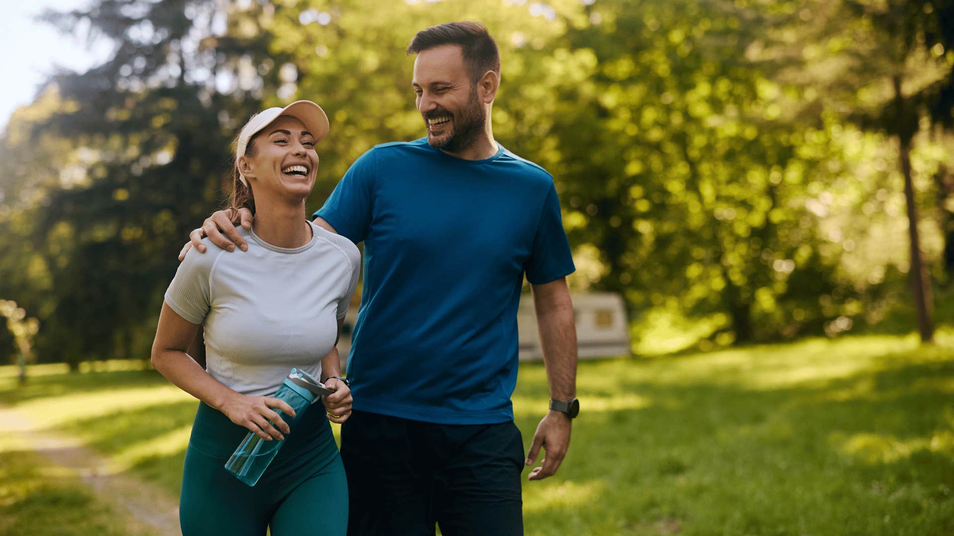 a couple walking together 