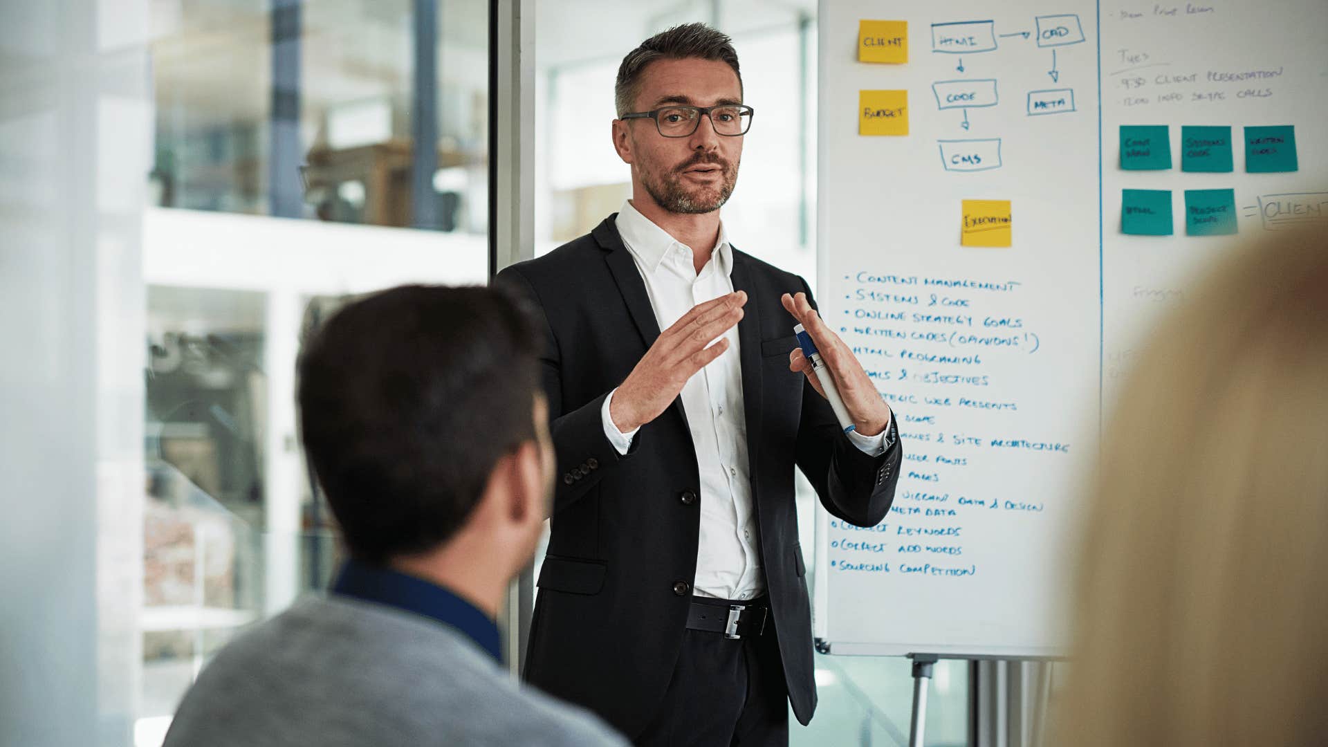 man giving lecture 