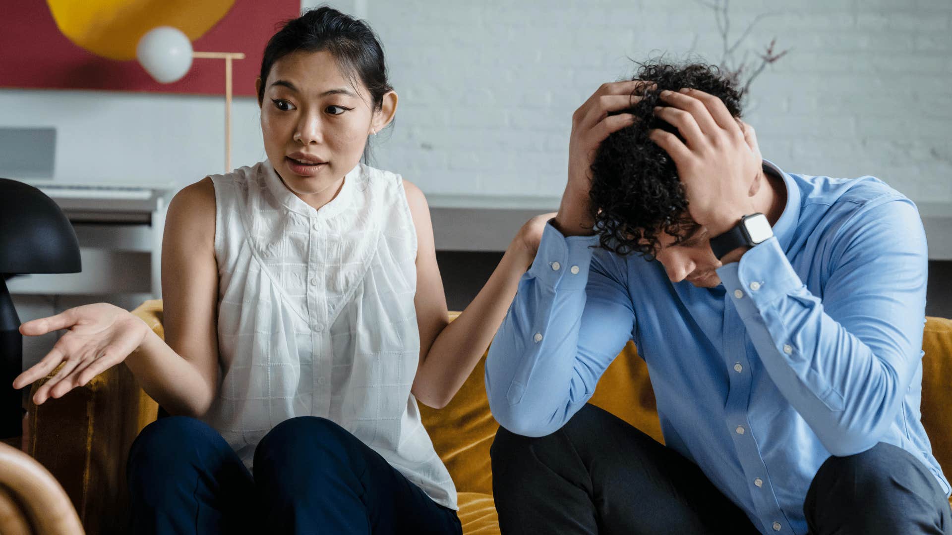 subtle red flags show up during couple's first fight man deny feelings