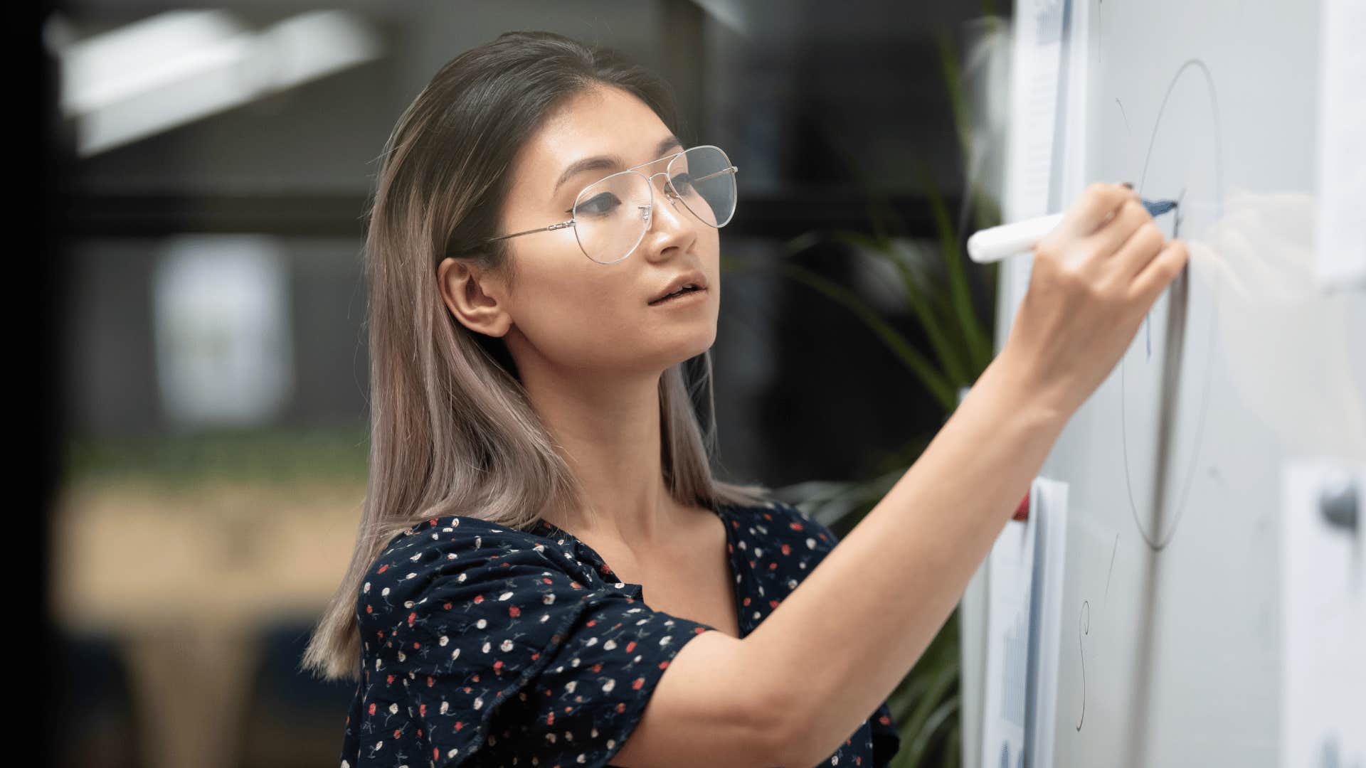 woman working in an office