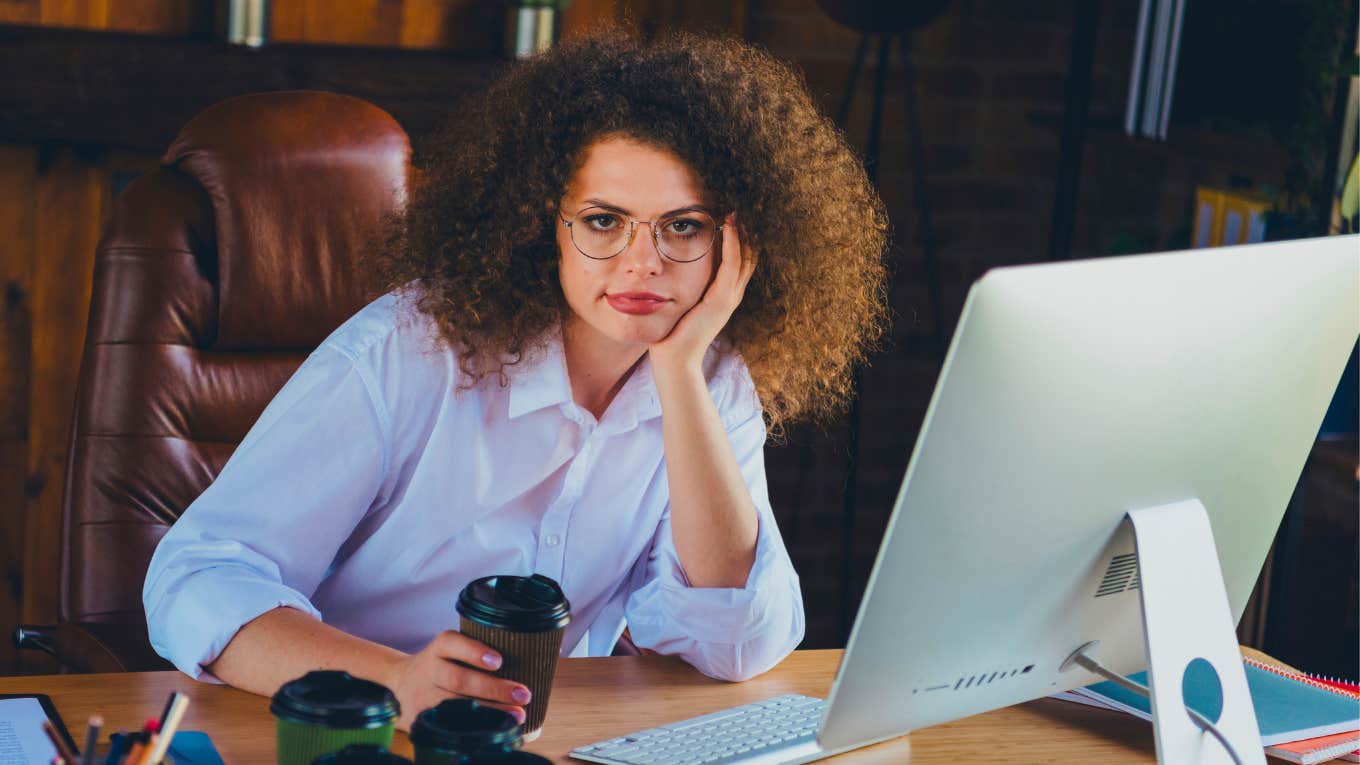 Gen Z woman annoyed with Gen X and millennial coworkers