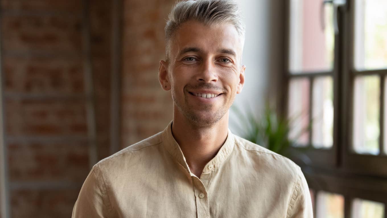 Highly intelligent man smiling at the camera.